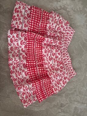 Roller Rabbit/Target Red & White Floral Skirt Size L